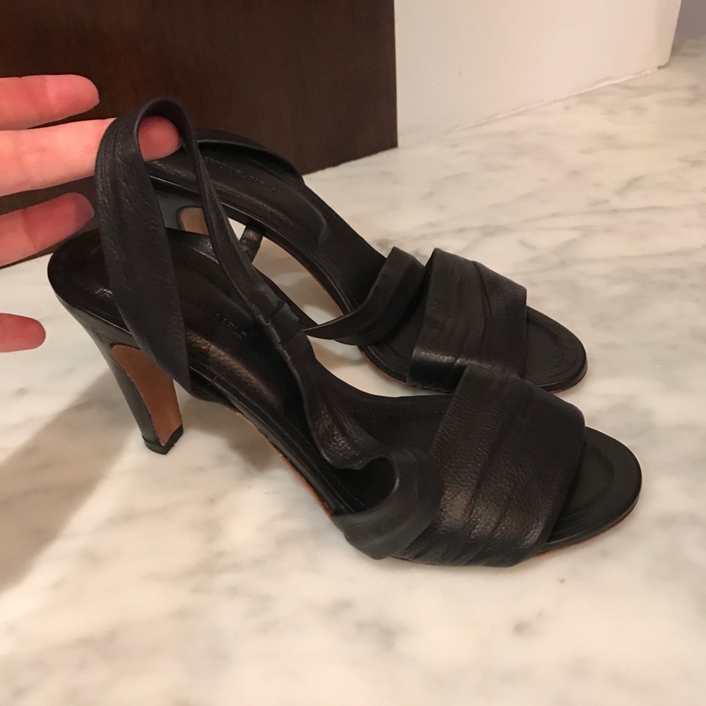 Roberto Del Carlo black leather sling back size 39 BRAND NEW